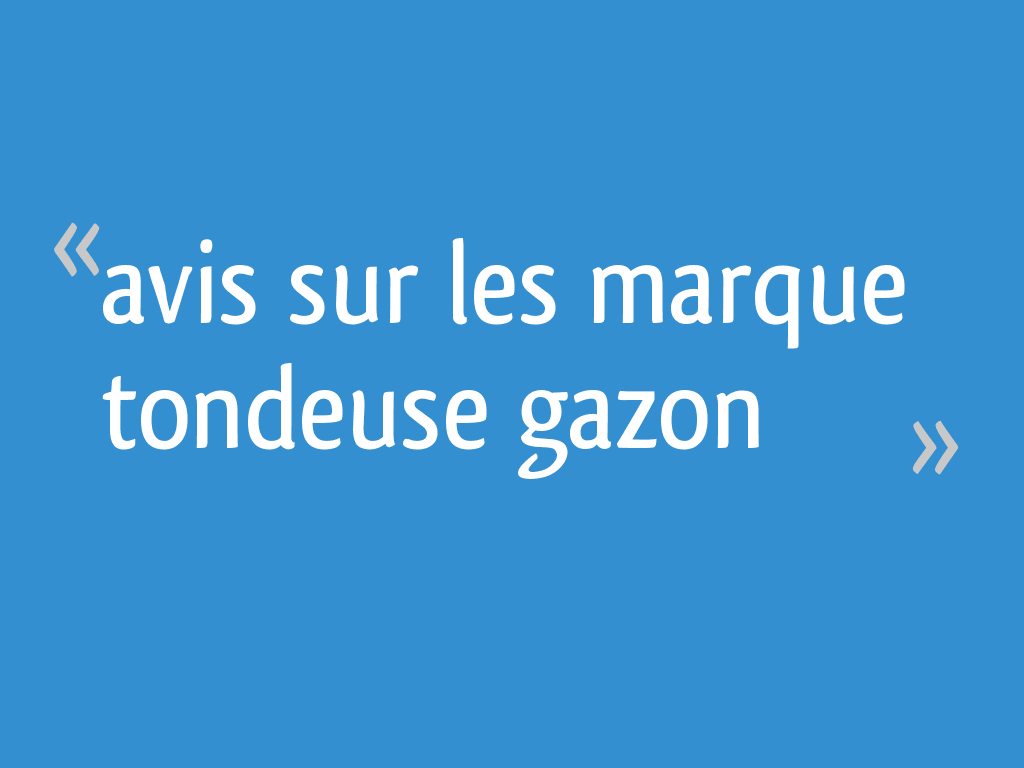 Avis sur les marque tondeuse gazon