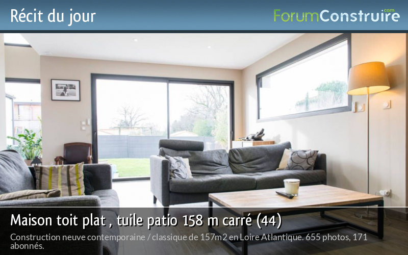 Maison toit plat , tuile patio 158 m carré (44)