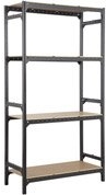 Photo Spaceo Etagere Acier Hubsystem, 4 Tablettes, Gris Charbon L.96 X H.180 X P.40 Cm