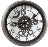 Photo Maisons Du Monde Horloge Indus En Metal Noire D 82 Cm Contre-temps