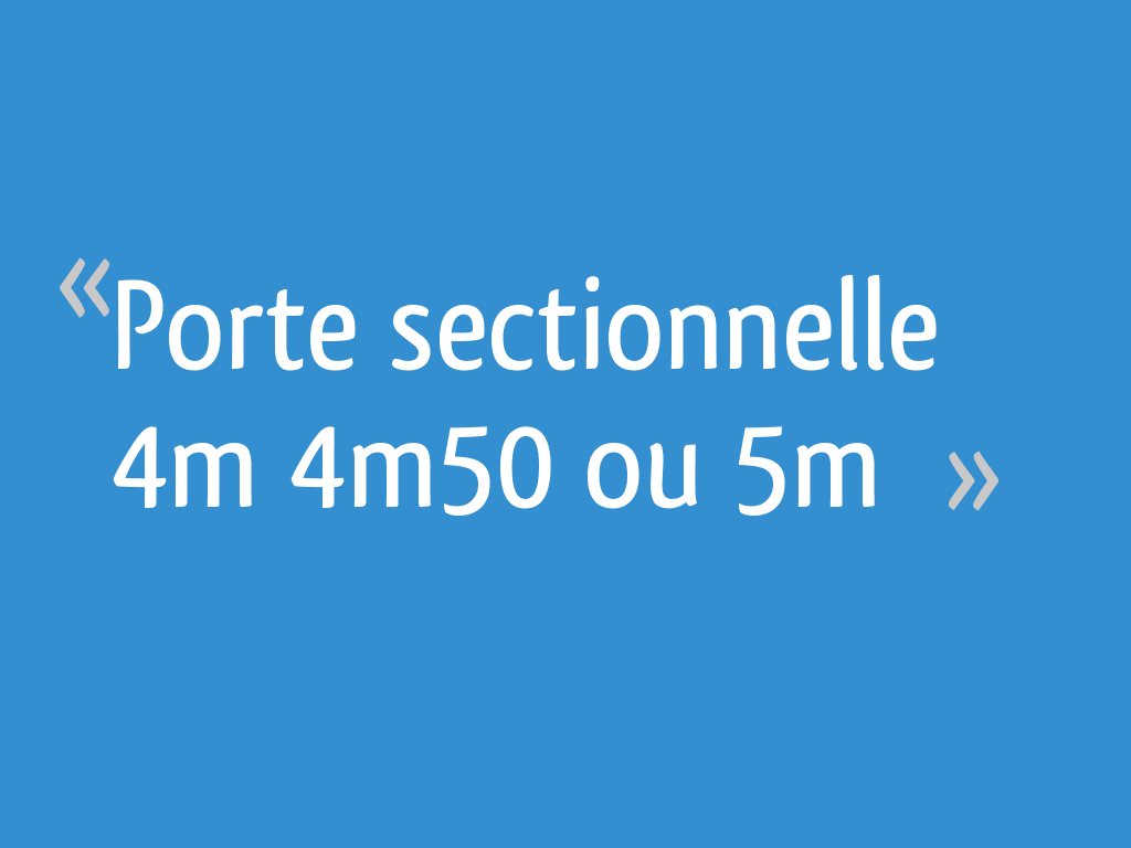 Porte sectionnelle 4m 4m50 ou 5m