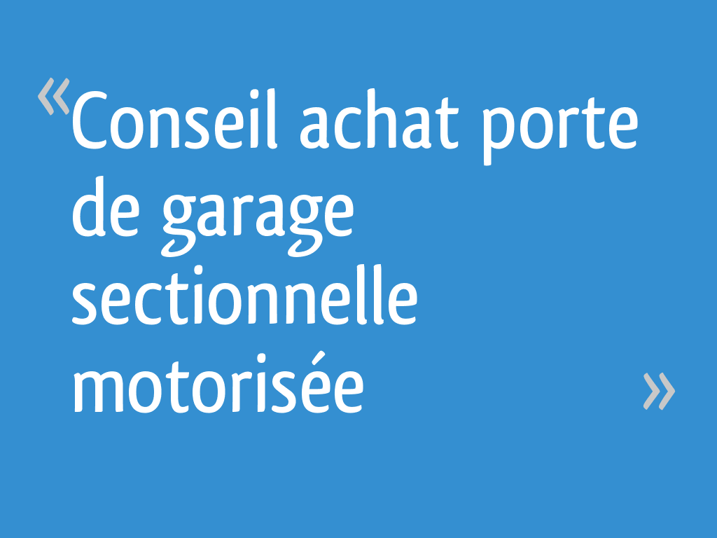 Conseil Achat Porte De Garage Sectionnelle Motorisee 39 Messages