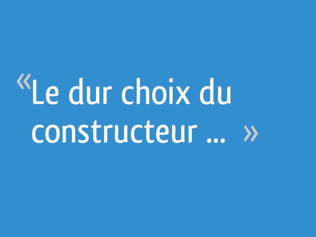 Le dur choix du constructeur ... - Cotes D'armor