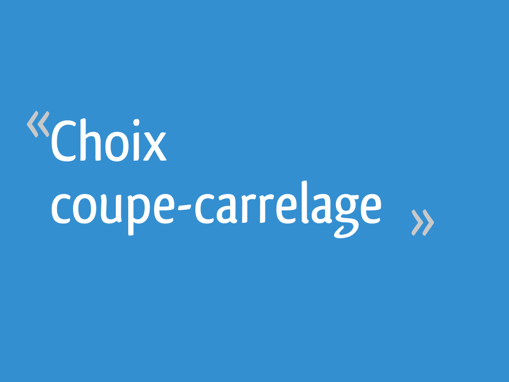 Choix Coupe Carrelage 33 Messages Page 2
