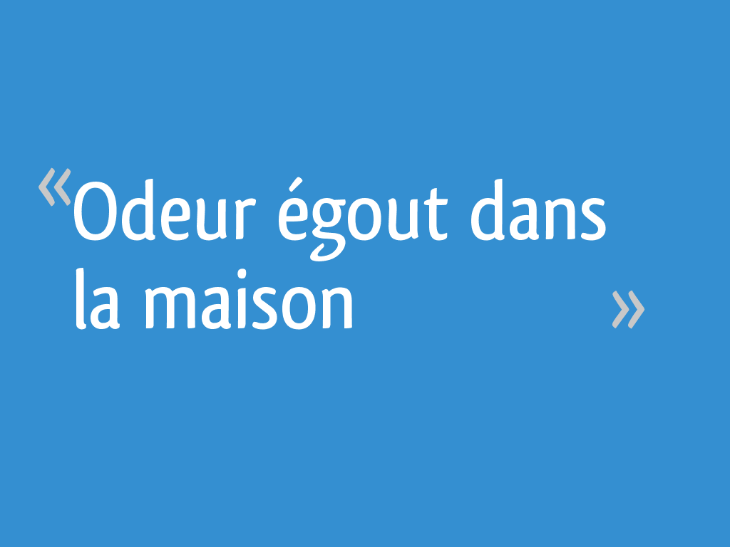 Odeur D'égout Dans La Maison Quand Il Pleut Odeur égout dans la maison