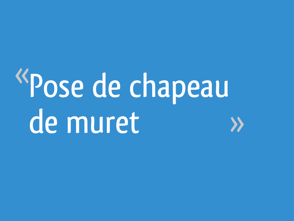 Avec Quoi Coller Des Chapeaux De Muret Pose de chapeau de muret - 7 messages