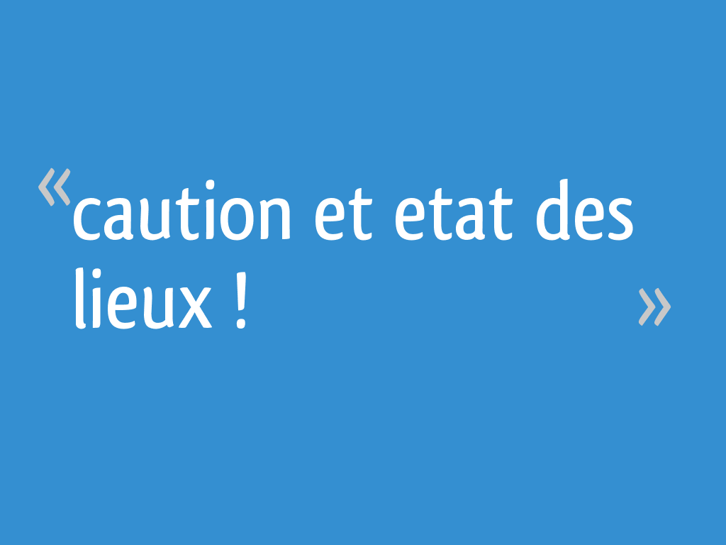Caution et etat des lieux ! 7 messages