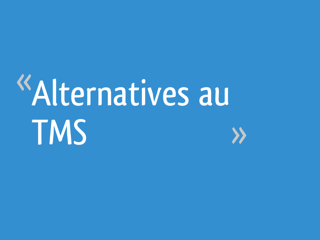 Alternatives au TMS - 9 messages