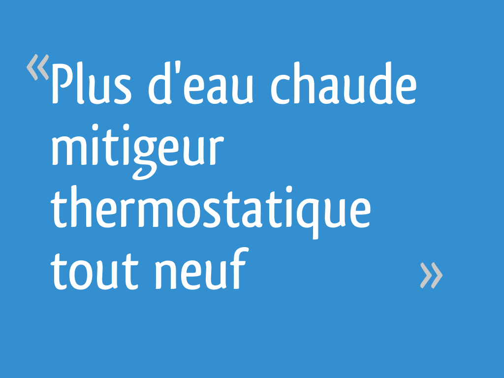 Plus Deau Chaude Mitigeur Thermostatique Tout Neuf 11