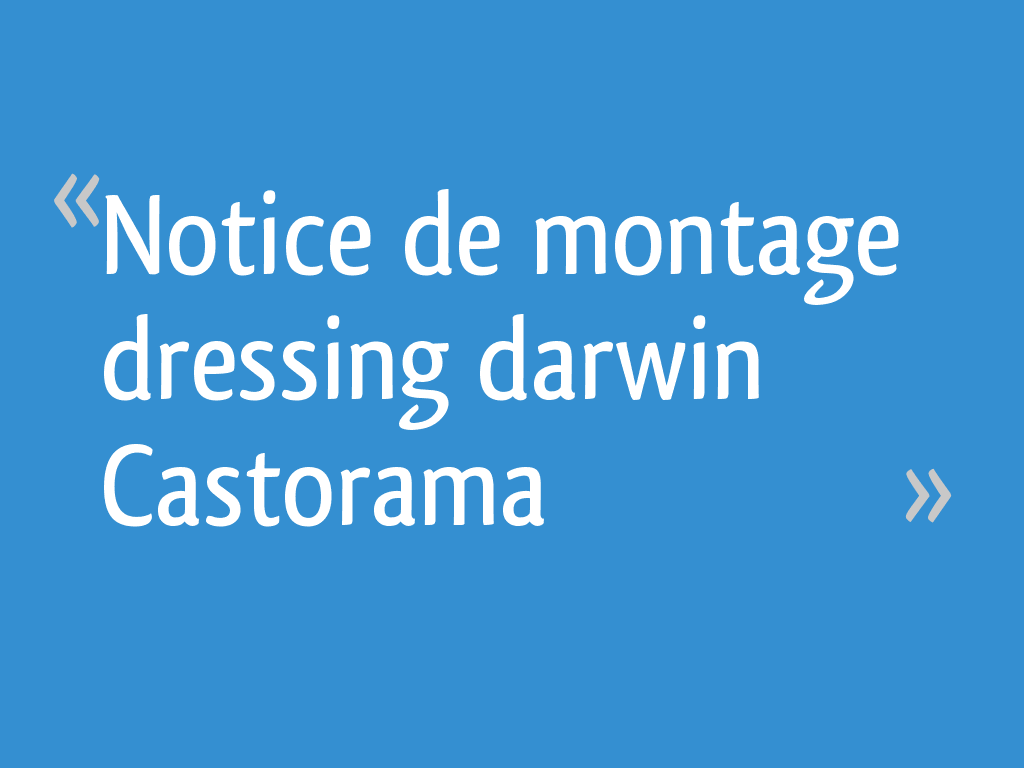 Notice De Montage Dressing Darwin Castorama 6 Messages