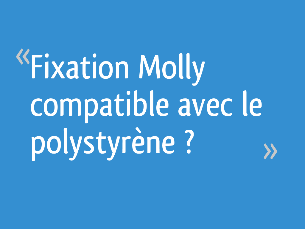 Fixation Molly Compatible Avec Le Polystyrène 19 Messages