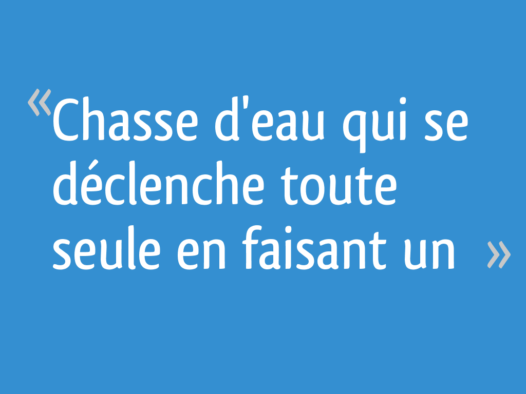 Chasse Deau Qui Se Declenche Seule Chasse d'eau qui se déclenche toute seule en faisant un - 22 messages