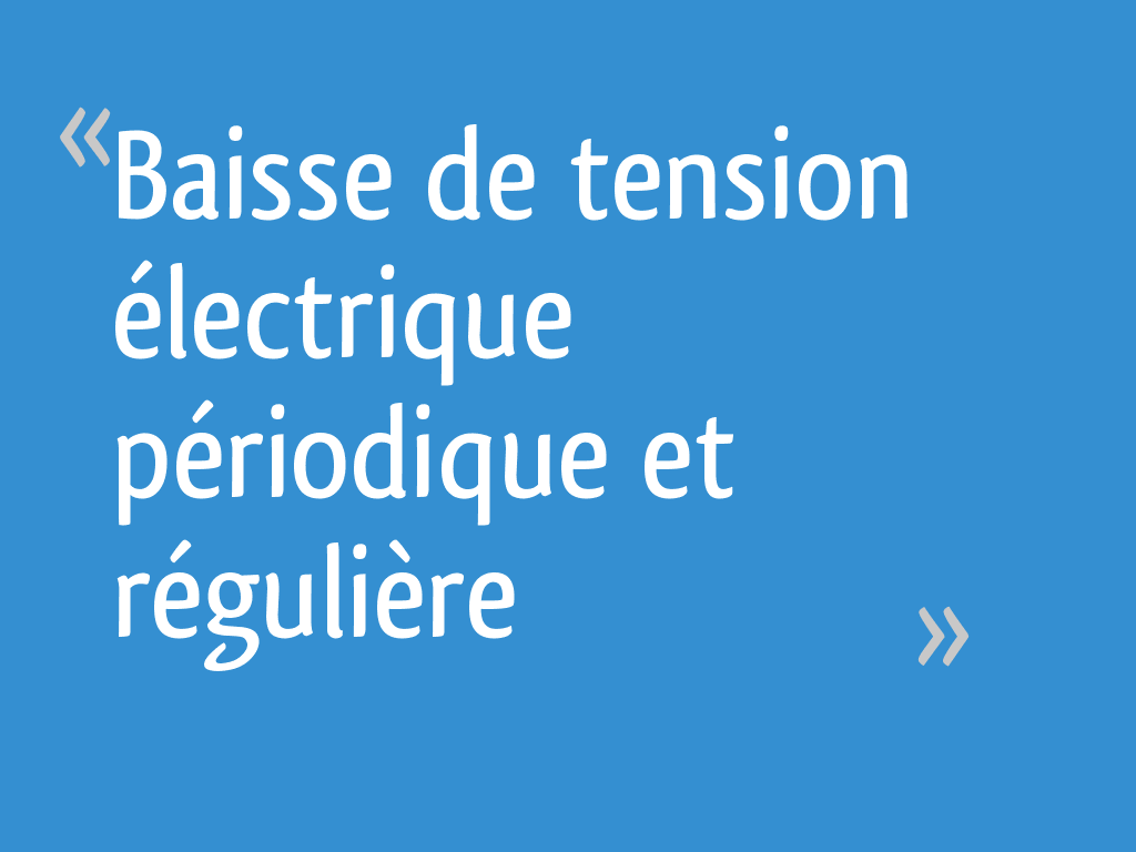 Baisse de tension électrique périodique et régulière — free download