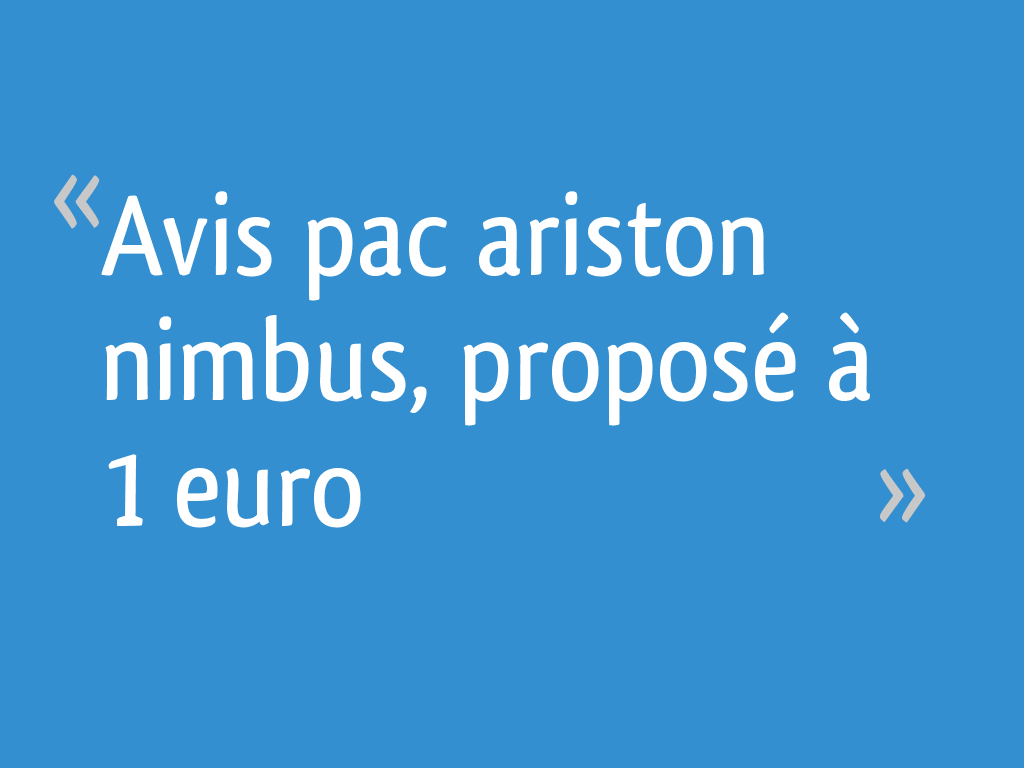 Pompe à Chaleur Ariston Nimbus Net 110s Avis