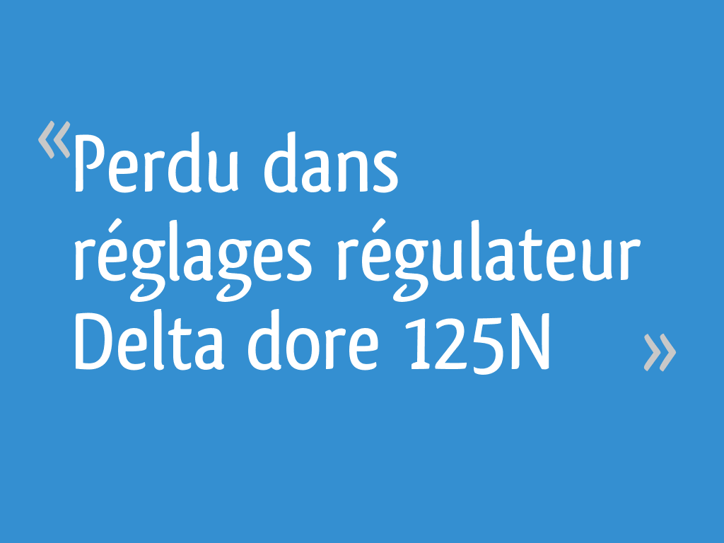Perdu dans réglages régulateur Delta dore 125N — free download