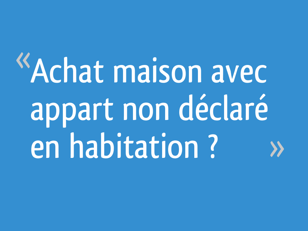 Achat maison avec appart non déclaré en habitation ? 23