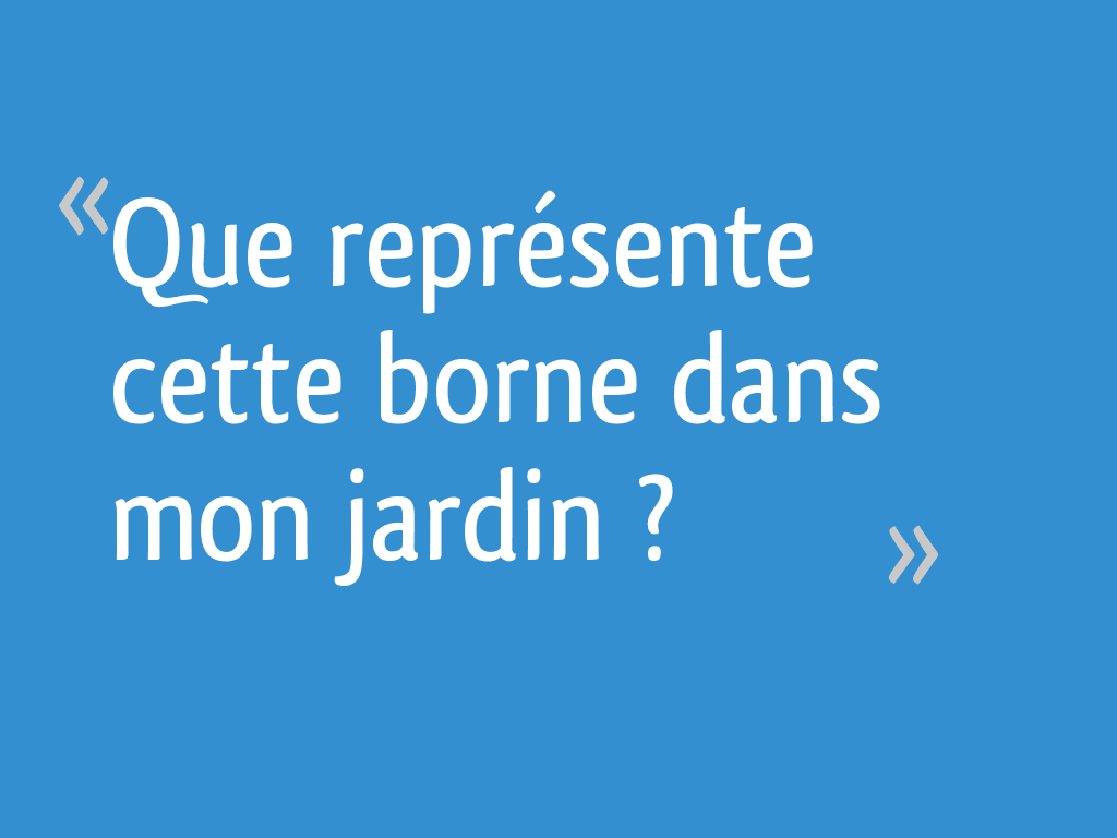 Que représente cette borne dans mon jardin ? 10 messages