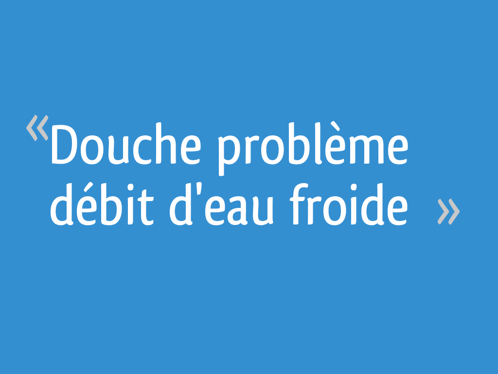 Douche problème débit d'eau froide 5 messages