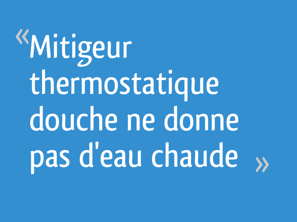 Mitigeur thermostatique douche ne donne pas d'eau chaude 7 messages — free download