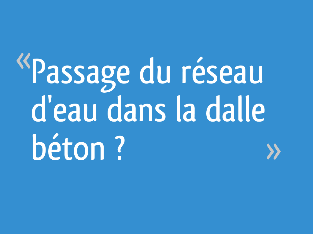 Passage du réseau d