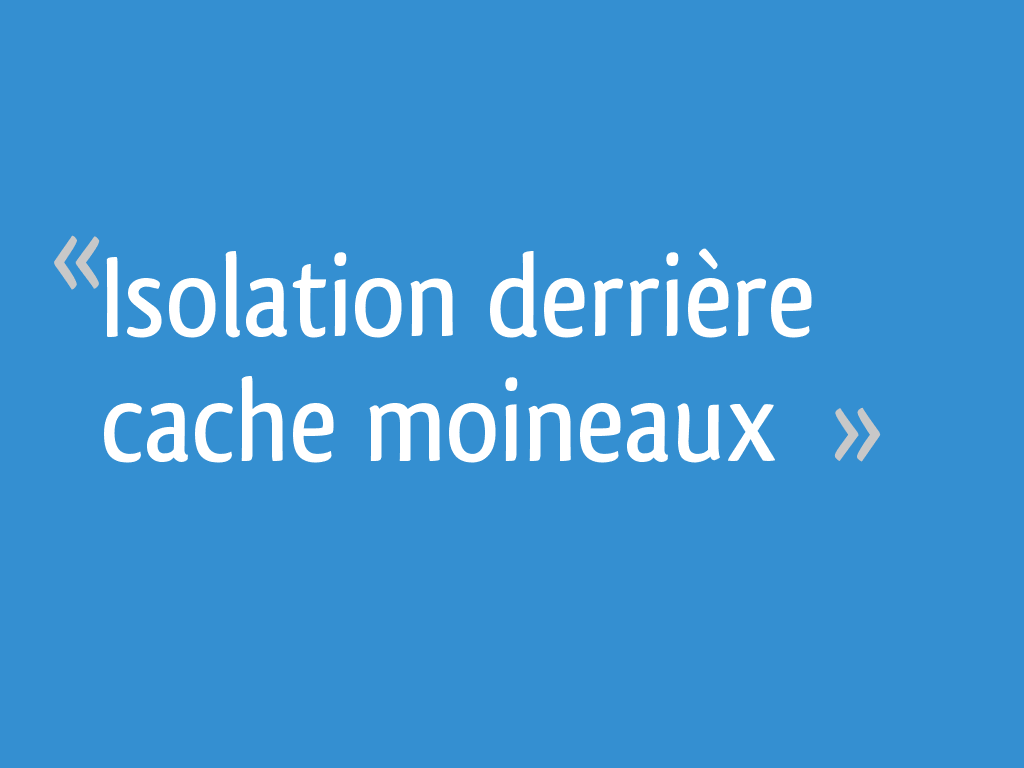 Isolation derrière cache moineaux - 4 messages