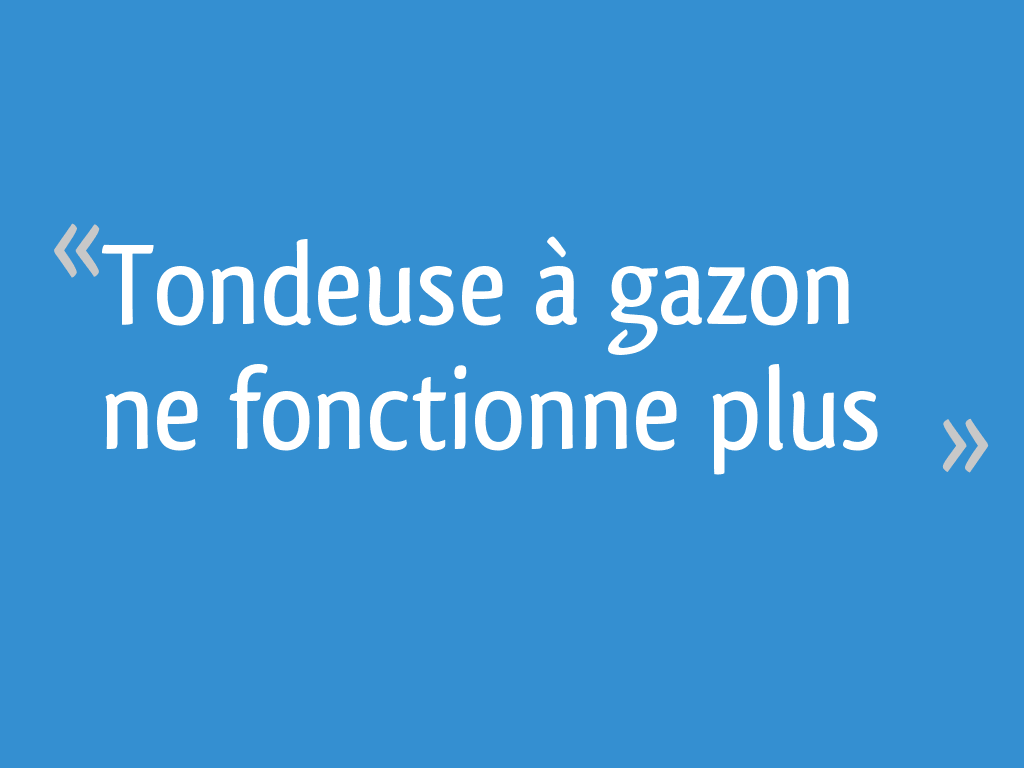 Tondeuse à gazon ne fonctionne plus [Résolu] — free download