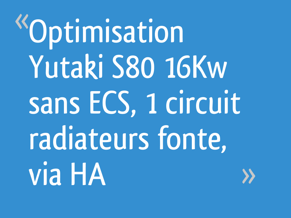Paramétrage Yutaki S80 sans ECS — free download