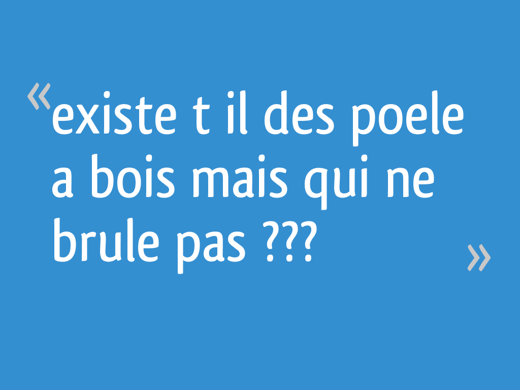 Existe t il des poele a bois mais qui ne brule pas ??? 13 messages