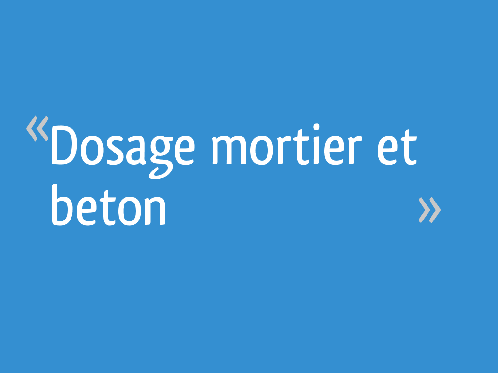 Dosage Béton Avec Mélange Sable Gravier Pdf Dosage mortier et beton